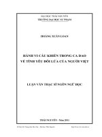 Hành vi cầu khiến trong Ca dao về tình yêu đôi lứa của người Việt