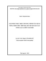 Giải pháp thực hiện chương trình xây dựng nông thôn mới trên địa bàn huyện Bát Xát tỉnh Lào Cai đến năm 2020