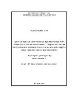 Quản lý đội ngũ giáo viên dạy trung học phổ thông ở các trung tâm giáo dục thường xuyên cấp huyện tỉnh bắc ninh đáp ứng yêu cầu đổi mới chương trình giáo dục trung học phổ thông