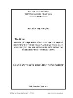 Nghiên cứu đặc điểm nông sinh học và một số biện pháp kỹ thuật nhằm nâng cao năng suất, chất lượng đối với giống bưởi diễn trồng tại huyện Hiệp Hòa - tỉnh Bắc Giang