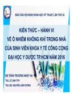 Kiến thức hành vi về ô nhiễm không khí trong nhà của sinh viên khoa y tế công cộng đại học y  dược thành phố hồ chí minh 2016