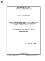 Nghiên cứu Khả năng sinh trưởng, phát triển của một số dòng giống đậu tương tại huyện Vị Xuyên - tỉnh Hà Giang