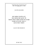 Huy động nguồn lực phi chính phủ quốc tế trong phát triển kinh tế - xã hội ở một số nước Châu Á đang phát triển