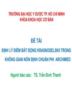 Định lý điểm bất động krasnoselskii trong không gian nón định chuẩn phi archimed