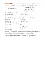 Đề thi giữa học kì 2 môn Toán đại số lớp 8 Phòng GDĐT Bình Giang, Hải Dương năm học 2015  2016 