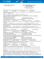 Đề thi thử THPT Quốc gia năm 2017 môn Hóa - Trường THPT Lê Duẩn (có đáp án)