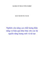 Nghiên cứu nâng cao chất lượng điện năng và hiệu quả khai thác cho các hệ nguồn năng lượng mới và tái tạo