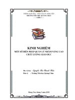 SKKN Một Số Biện Pháp Quản Lý Nhằm Nâng Cao Chất Lượng Giáo Dục