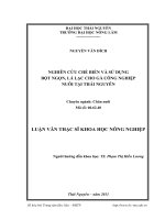 Nghiên cứu chế biến và sử dụng bột ngọn, lá lạc cho gà công nghiệp nuôi tại Thái Nguyên