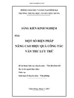 SKKN Một Số Biện Pháp Nâng Cao Hiệu Quả Công Tác Văn Thư Lưu Trữ