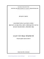 Giải pháp nâng cao chất lượng đội ngũ cán bộ công chức chính quyền cấp xã huyện Thanh Thủy, tỉnh Phú Thọ