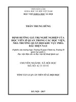 Định hướng giá trị nghề nghiệp của học viên sĩ quan trong các học viện, nhà trường quân đội khu vực phía bắc hiện nay (tt)