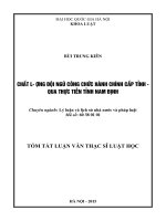 Chất lượng đội ngũ công chức hành chính cấp tỉnh - Qua thực tiễn tỉnh Nam Định