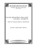 TÀI LIỆU BỒI DƯỠNG CÔNG CHỨC VĂN HÓA  XÃ HỘI XÃ