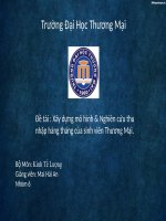 slide kinh tế lượng về các nguồn thu nhập của sinh viên đại học thương mại