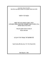 Một số giải pháp thúc đẩy cổ phần hóa doanh nghiệp nhà nước của tỉnh Thái Nguyên