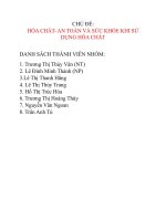 An toàn và sức khỏe khi sử dụng hóa chất