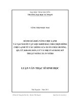 Đánh giá khả năng chịu lạnh và tạo nguồn vật liệu khởi đầu cho chọn dòng chịu lạnh từ các giống lúa Xuân Châu Hương, Q5, C27, Khang Dân, U17 và Nhị Ưu 63 bằng kỹ thuật nuôi cấy in vitro