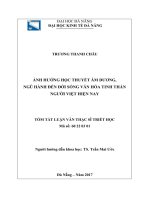 Ảnh hưởng học thuyết âm dương, ngũ hành đến đời sống văn hóa tinh thần người việt hiện nay 