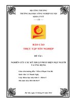 NGHIÊN cứu các kỹ THUẬT PHÁT HIỆN mặt NGƯỜI và ỨNG DỤNG