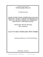 Đánh giá hiện trạng ô nhiễm kim loại nặng trong đất, nước và trong sản phẩm rau tại khu vực chuyên canh rau của thành phố Thái Nguyên, tỉnh Thái Nguyên