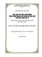 DẠY học tập đọc THEO HƯỚNG TĂNG CƯỜNG NĂNG lực cảm THỤ văn học CHO học SINH lớp 5