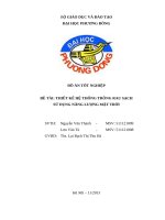 THIẾT kế hệ THỐNG TRỒNG RAU SẠCH sử DỤNG NĂNG LƯỢNG mặt TRỜI