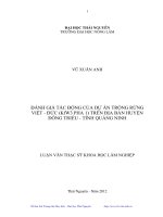 Đánh giá tác động của dự án trồng rừng Việt - Đức (KfW3 pha 1) trên địa bàn huyện Đông Triều, tỉnh Quảng Ninh