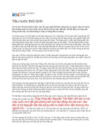 Tư liệu, dẫn chứng ngữ văn thi cấp 3 về  LÒNG YÊU NƯỚC, YÊU NƯỚC THỜI BÌNH  hoặc người thi đại học khối c, d