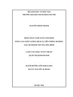 PHÂN TÍCH và đề XUẤT GIẢI PHÁP NÂNG CAO CHẤT LƯỢNG DỊCH vụ VIỄN THÔNG DI ĐỘNG tại CHI NHÁNH VIETTEL hòa BÌNH