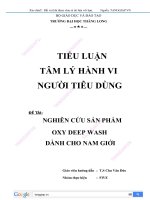 Tiểu luận tâm lý hành vi người tiêu dùng nghiên cứu sản phẩm oxi deep wash dành cho nam giới 