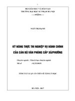 Kỹ năng thực thi nghiệp vụ hành chính của cán bộ văn phòng cấp xã phường 