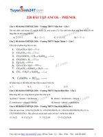 220 bài tập ANCOL   PHENOL 