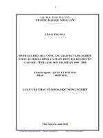 Đánh giá hiệu quả công tác giao đất lâm nghiệp cho các hộ gia đình, cá nhân trên địa bàn huyện Cao Lộc, tỉnh Lạng Sơn giai đoạn 1995-2010