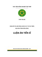 Sinh kế của hộ nông dân di cư tự do trên địa bàn tỉnh Đăk Nông (LA tiến sĩ)