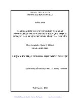 Đánh giá hiệu quả sử dụng đất sản xuất nông nghiệp sau 10 năm thực hiện quy hoạch sử dụng đất huyện Phú Bình, tỉnh Thái Nguyên