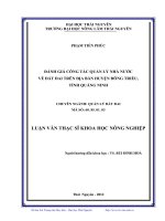 Đánh giá công tác quản lý nhà nước về đất đai trên địa bàn huyện Đông Triều, tỉnh Quảng Ninh