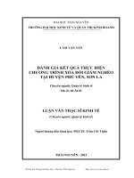 Đánh giá kết quả thực hiện chương trình xóa đói giảm nghèo tại huyện Phù Yên, Sơn La