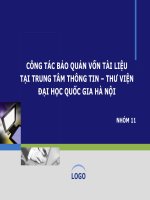 CÔNG tác bảo QUẢN vốn tài LIỆU tại TRUNG tâm THÔNG TIN – THƯ VIỆN đại học QUỐC GIA hà nội 