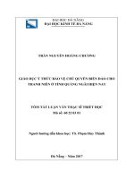 Giáo dục ý thức bảo vệ chủ quyền biển đảo cho thanh niên ở tỉnh quảng ngãi hiện nay 