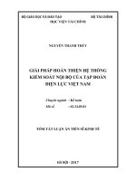 GIẢI PHÁP HOÀN THIỆN HỆ THỐNG KIỂM SOÁT NỘI BỘ CỦA TẬP ĐOÀN ĐIỆN LỰC VIỆT NAM
