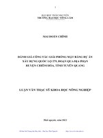 Đánh giá công tác giải phóng mặt bằng dự án xây dựng quốc lộ 279, đoạn qua địa phận huyện Chiêm Hóa, tỉnh Tuyên Quang
