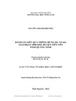 Đánh giá kết quả trồng rừng dự án 661 giai đoạn 1998-2010, huyện Tiên Yên tỉnh Quảng Ninh