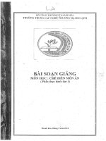 BÀI SOẠN GIẢNG môn học CHẾ BIẾN món ăn 