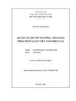 LA quyền tự do tín ngưỡng, tôn giáo theo pháp luật việt nam hiện nay
