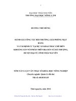 Đánh giá công tác bồi thường, giải phóng mặt bằng và tái định cư tại dự án khai thác chế biến khoáng sản núi pháo trên địa bàn xã Hà Thượng, huyện Đại Từ, tỉnh Thái Nguyên.