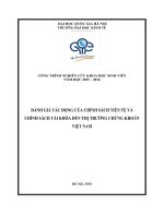 ĐÁNH GIÁ TÁC ĐỘNG CỦA CHÍNH SÁCH TIỀN TỆ VÀ CHÍNH SÁCH TÀI KHÓA ĐẾN THỊ TRƯỜNG CHỨNG KHOÁN VIỆT NAM