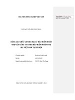 nâng cao chất lượng đại lý bảo hiểm nhân thọ của công ty tnhh bảo hiểm nhân thọ aia việt nam tại hà nội