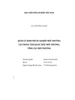 quản lý kinh phí sự nghiệp môi trường tại trung tâm quan trắc môi trường, tổng cục môi trường 