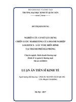 Nghiên cứu cơ sở xây dựng chiến lược marketing của doanh nghiệp logistics- Lấy ví dụ điển hình tại thành phố Hải Phòng